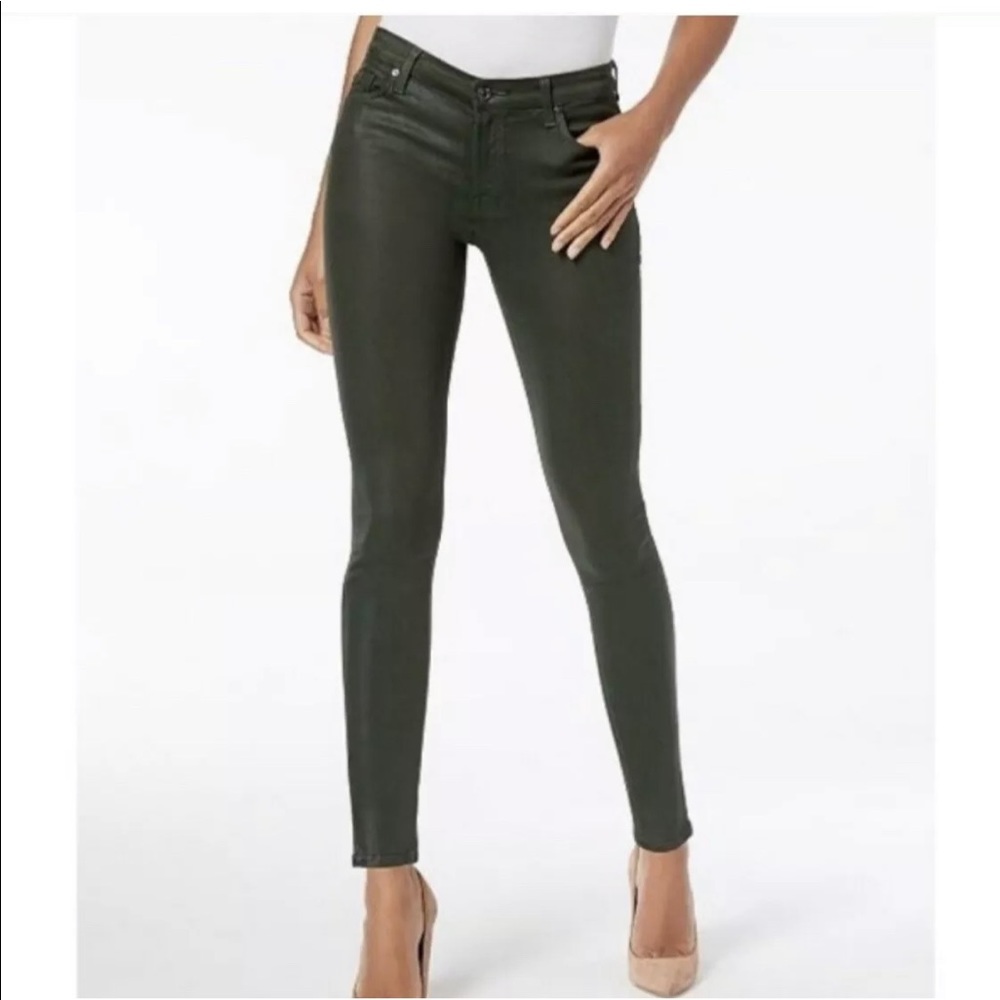 7 for all mankind ankle skinny Coated Sheen